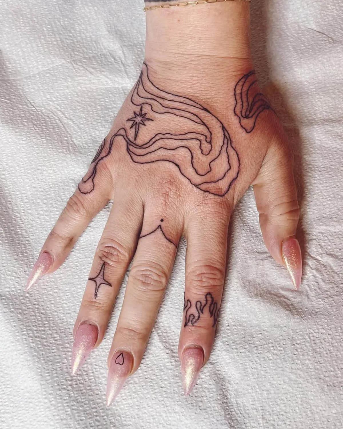Hands tattoo example